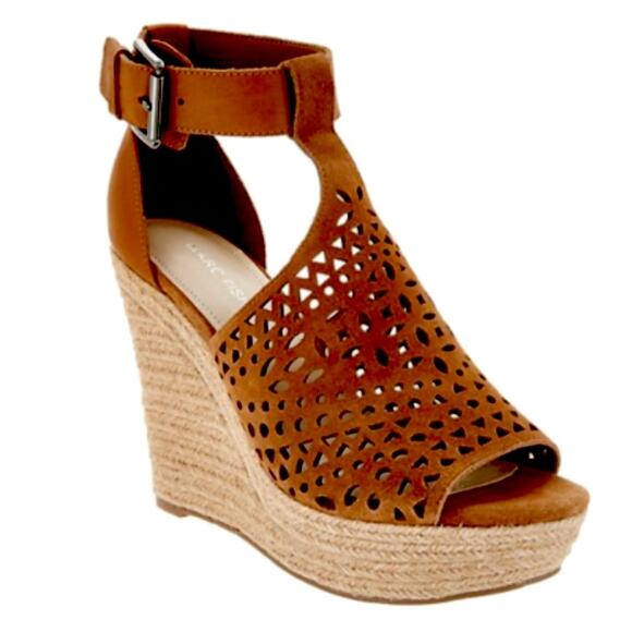 Marc Fisher Hasina Dark Brown Suede Ankle Strap Wedge Sandals Size US 9.5 NIB - Picture 11 of 11